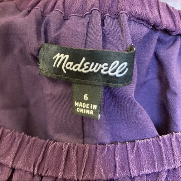 MADEWELL Purple Silk Cold Shoulder Dress Size 6 - Picture 6 of 8